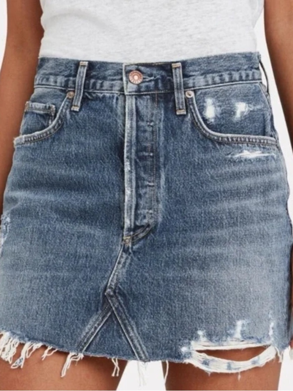 Agolde Ada High Rise Jean Denim Skirt Size 30 in Ransom
